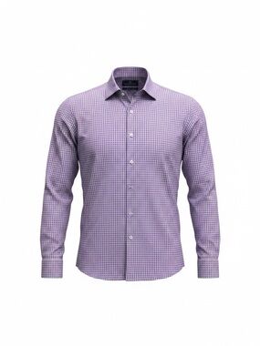 Buttoned Down Men's Purple Micro-Check Long-Sleeve Dress Shirt
